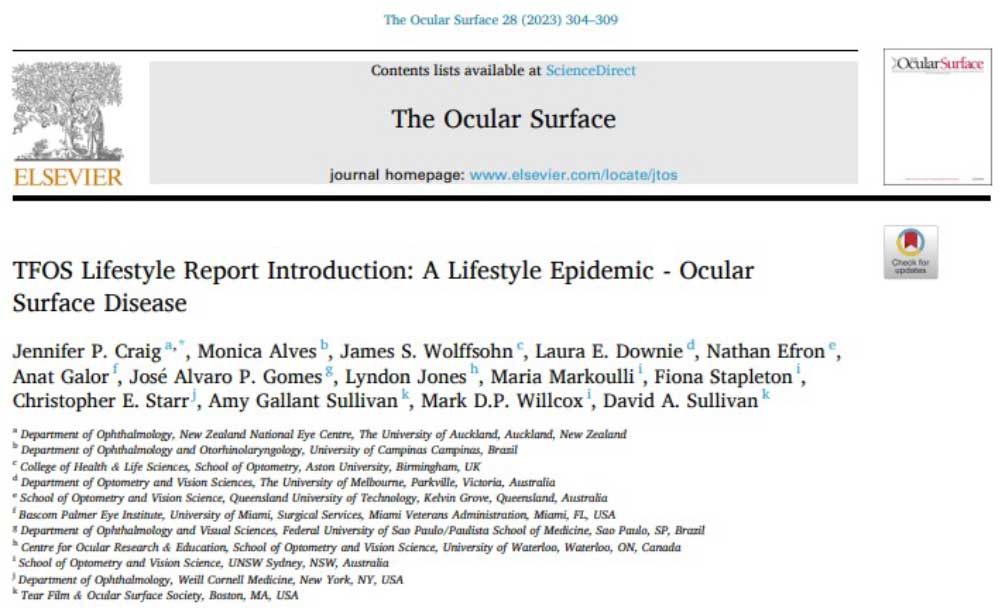 The Tear Film and Ocular Surface Society report